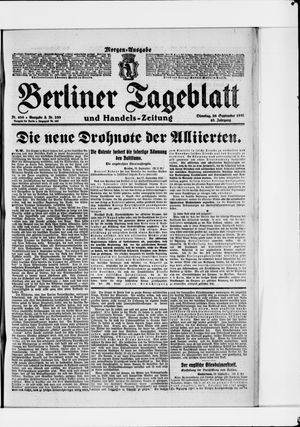 Berliner Tageblatt und Handels-Zeitung vom 30.09.1919
