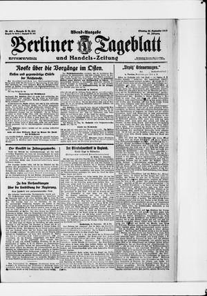 Berliner Tageblatt und Handels-Zeitung vom 30.09.1919