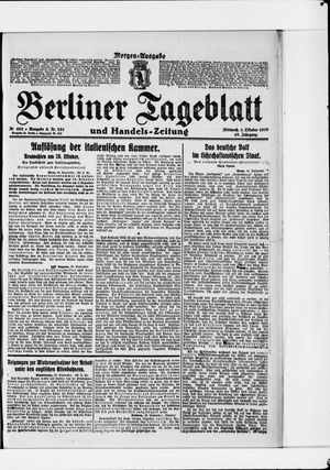 Berliner Tageblatt und Handels-Zeitung vom 01.10.1919