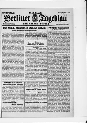 Berliner Tageblatt und Handels-Zeitung vom 04.10.1919