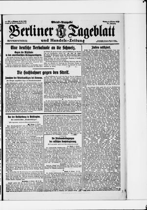 Berliner Tageblatt und Handels-Zeitung vom 06.10.1919