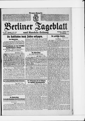 Berliner Tageblatt und Handels-Zeitung vom 07.10.1919