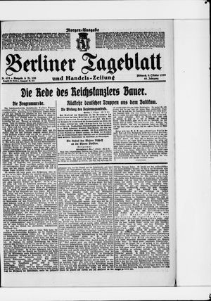 Berliner Tageblatt und Handels-Zeitung vom 08.10.1919