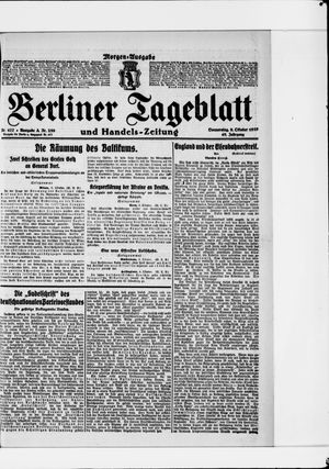 Berliner Tageblatt und Handels-Zeitung vom 09.10.1919