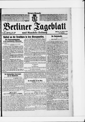 Berliner Tageblatt und Handels-Zeitung vom 15.10.1919