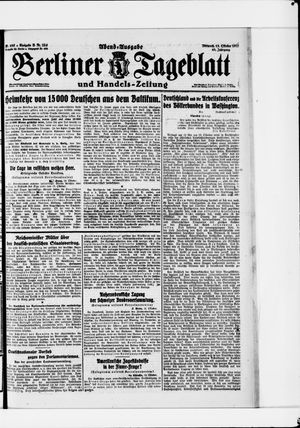 Berliner Tageblatt und Handels-Zeitung on Oct 15, 1919