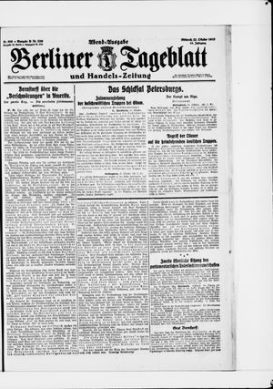 Berliner Tageblatt und Handels-Zeitung vom 22.10.1919