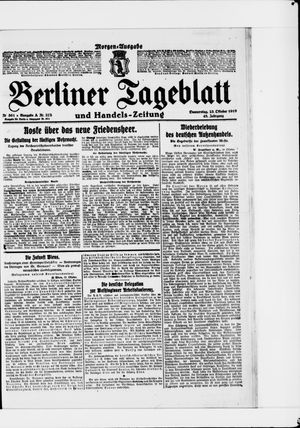 Berliner Tageblatt und Handels-Zeitung vom 23.10.1919
