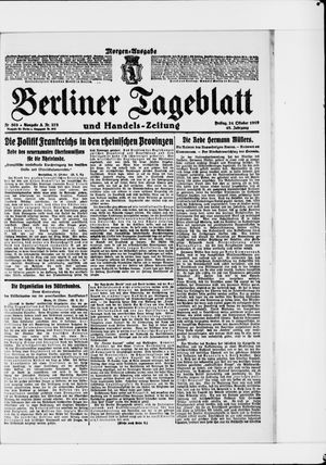 Berliner Tageblatt und Handels-Zeitung on Oct 24, 1919
