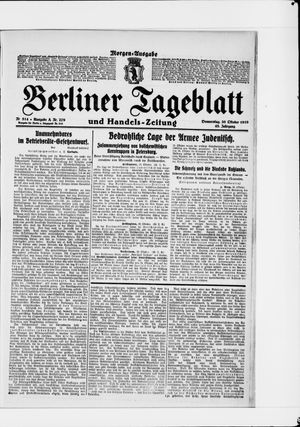 Berliner Tageblatt und Handels-Zeitung vom 30.10.1919