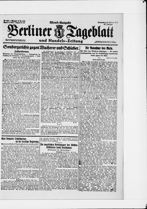 Berliner Tageblatt und Handels-Zeitung vom 30.10.1919