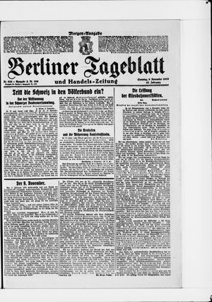 Berliner Tageblatt und Handels-Zeitung vom 09.11.1919
