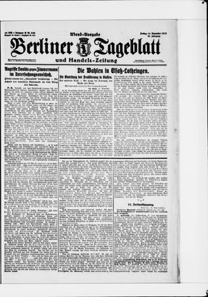 Berliner Tageblatt und Handels-Zeitung vom 14.11.1919