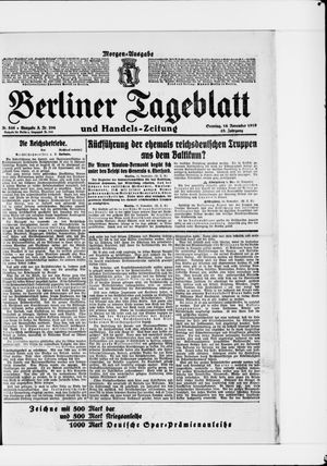 Berliner Tageblatt und Handels-Zeitung vom 16.11.1919