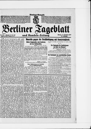 Berliner Tageblatt und Handels-Zeitung vom 17.11.1919