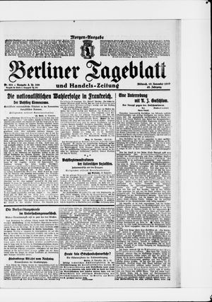 Berliner Tageblatt und Handels-Zeitung vom 19.11.1919