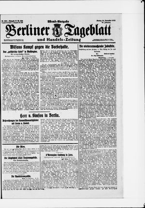 Berliner Tageblatt und Handels-Zeitung on Nov 24, 1919