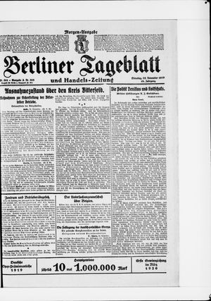 Berliner Tageblatt und Handels-Zeitung vom 25.11.1919