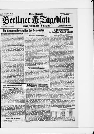 Berliner Tageblatt und Handels-Zeitung vom 26.11.1919