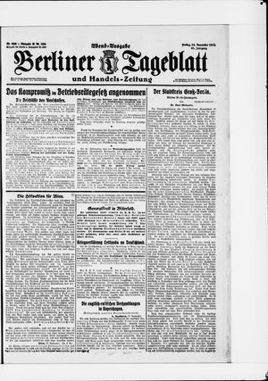 Berliner Tageblatt und Handels-Zeitung vom 28.11.1919