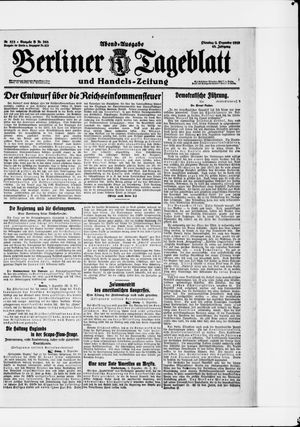 Berliner Tageblatt und Handels-Zeitung vom 02.12.1919