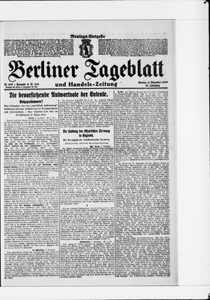 Berliner Tageblatt und Handels-Zeitung on Dec 8, 1919