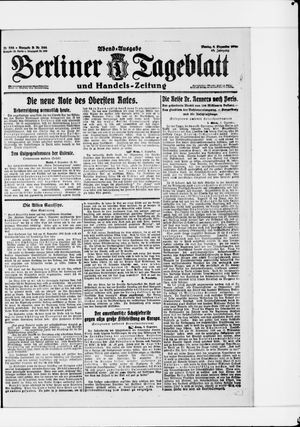 Berliner Tageblatt und Handels-Zeitung on Dec 8, 1919