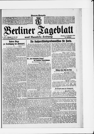 Berliner Tageblatt und Handels-Zeitung vom 14.12.1919