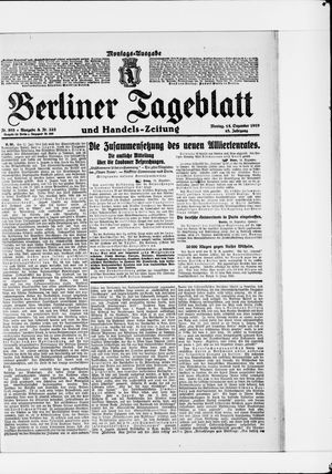 Berliner Tageblatt und Handels-Zeitung vom 15.12.1919