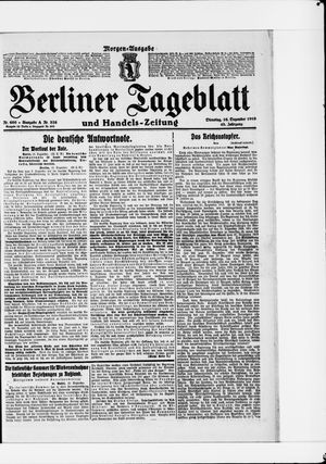 Berliner Tageblatt und Handels-Zeitung on Dec 16, 1919