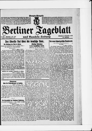 Berliner Tageblatt und Handels-Zeitung vom 17.12.1919