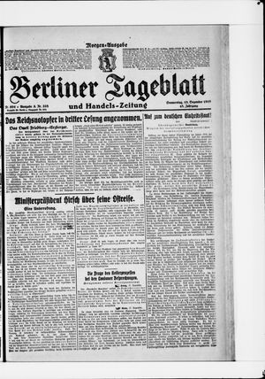 Berliner Tageblatt und Handels-Zeitung vom 18.12.1919
