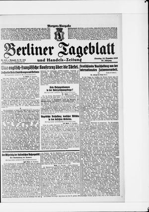 Berliner Tageblatt und Handels-Zeitung vom 23.12.1919