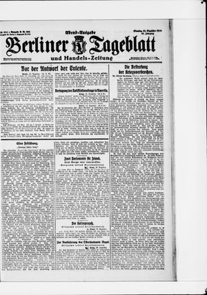 Berliner Tageblatt und Handels-Zeitung vom 23.12.1919