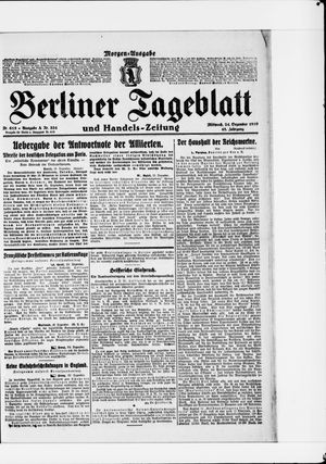 Berliner Tageblatt und Handels-Zeitung vom 24.12.1919