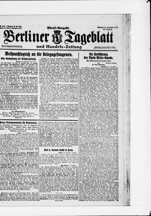 Berliner Tageblatt und Handels-Zeitung vom 24.12.1919