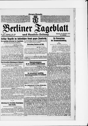 Berliner Tageblatt und Handels-Zeitung on Dec 30, 1919