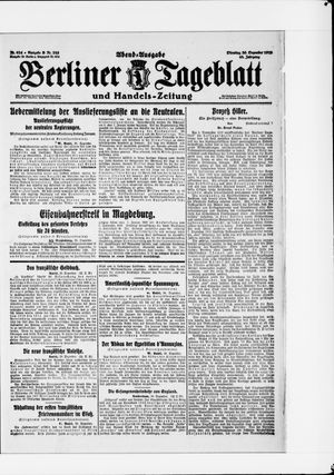 Berliner Tageblatt und Handels-Zeitung vom 30.12.1919