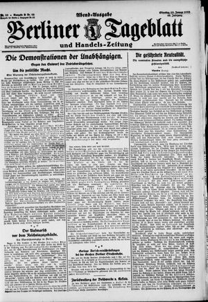 Berliner Tageblatt und Handels-Zeitung on Jan 13, 1920