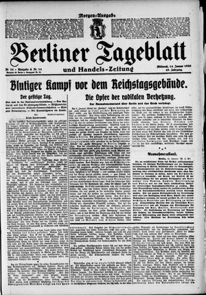 Berliner Tageblatt und Handels-Zeitung vom 14.01.1920