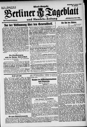 Berliner Tageblatt und Handels-Zeitung vom 15.01.1920