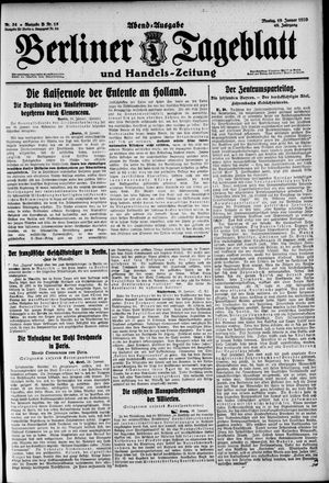 Berliner Tageblatt und Handels-Zeitung on Jan 19, 1920