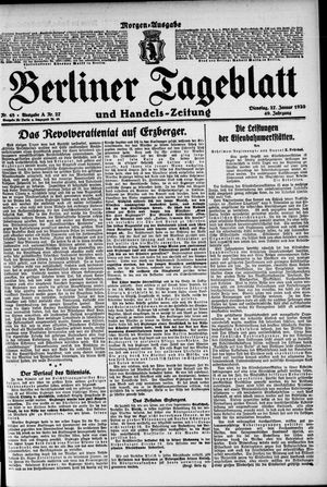 Berliner Tageblatt und Handels-Zeitung on Jan 27, 1920