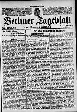 Berliner Tageblatt und Handels-Zeitung vom 03.02.1920