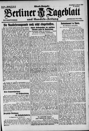Berliner Tageblatt und Handels-Zeitung on Feb 7, 1920