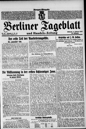 Berliner Tageblatt und Handels-Zeitung vom 11.02.1920