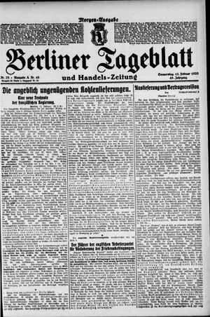 Berliner Tageblatt und Handels-Zeitung vom 12.02.1920