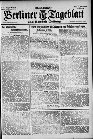 Berliner Tageblatt und Handels-Zeitung on Feb 13, 1920
