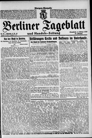 Berliner Tageblatt und Handels-Zeitung vom 14.02.1920