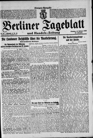 Berliner Tageblatt und Handels-Zeitung vom 15.02.1920